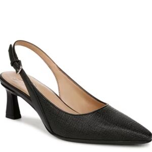 NWT Naturalizer Black Textured Slingback Heels